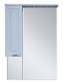 Зеркальный шкаф с подсветкой Misty Терра 70см левый серый